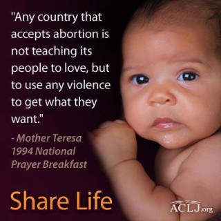 Mother Teresa aborton baby photo